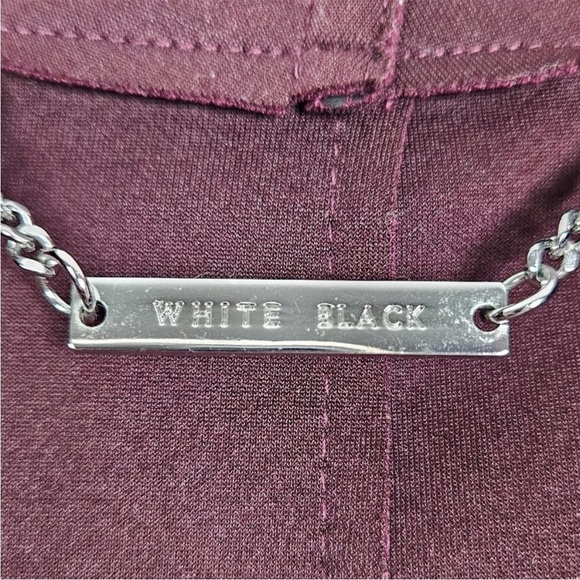 WHBM Cabernet Faux Leather Drape Front Jacket S XS - Picture 5 of 8